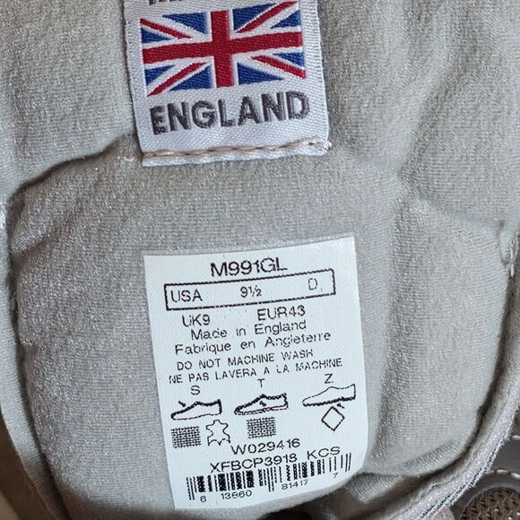 New Balance 991 Made in UK Grey White M991GL Men\'s Size 9.5 MIUK